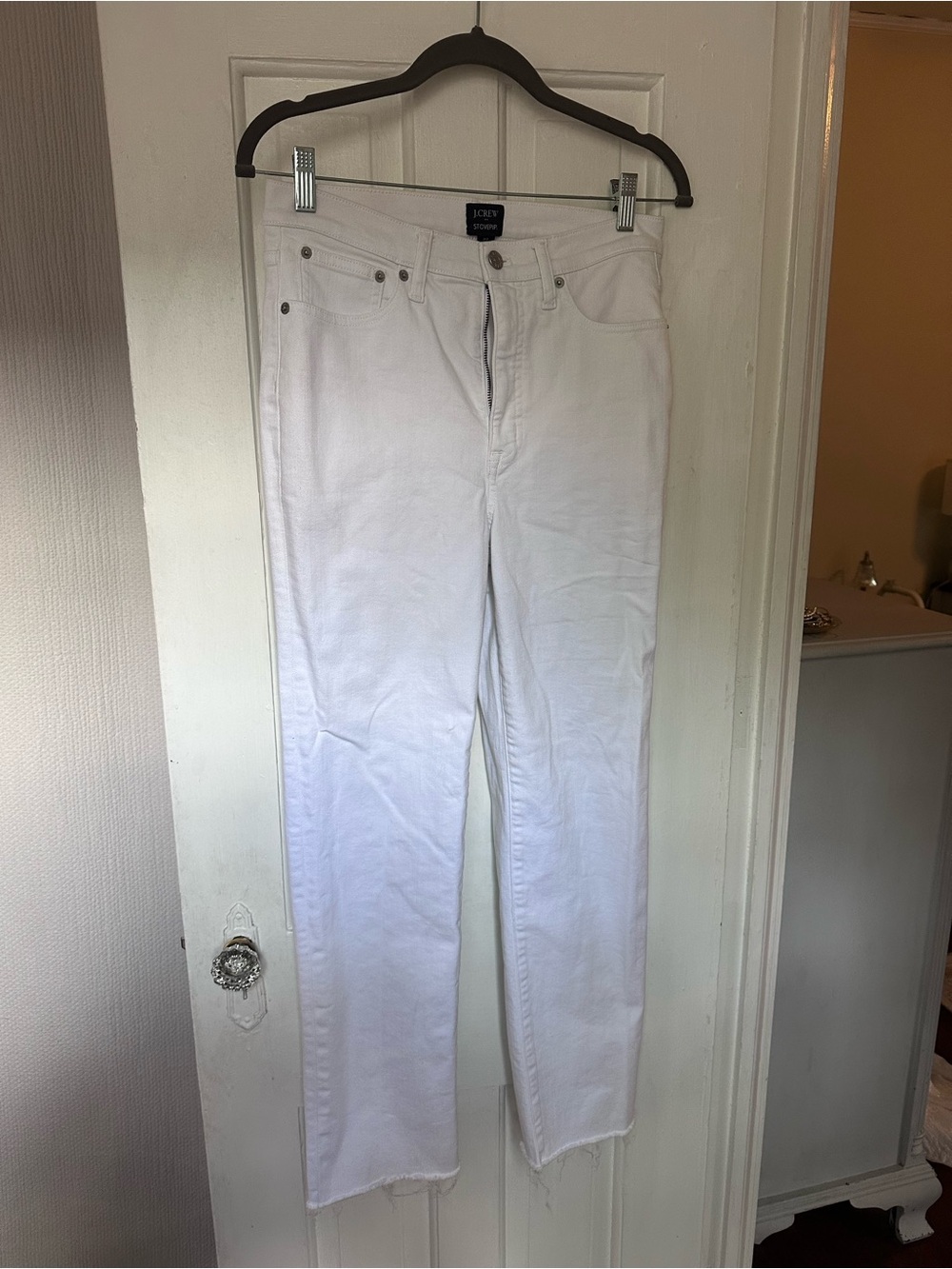 J. Crew White Stovepipe Jeans